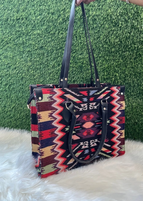 Multicolour boho tote